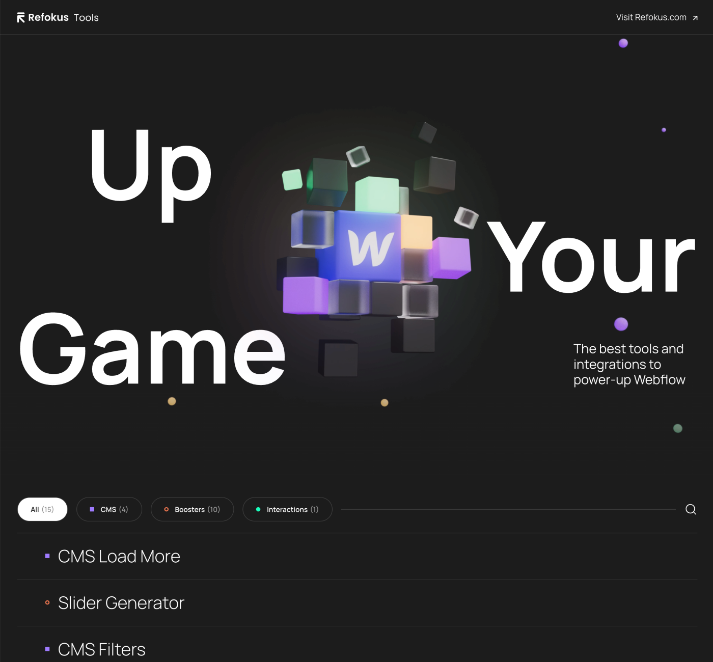 A screenshot of the refokus.com website showing a hero section.